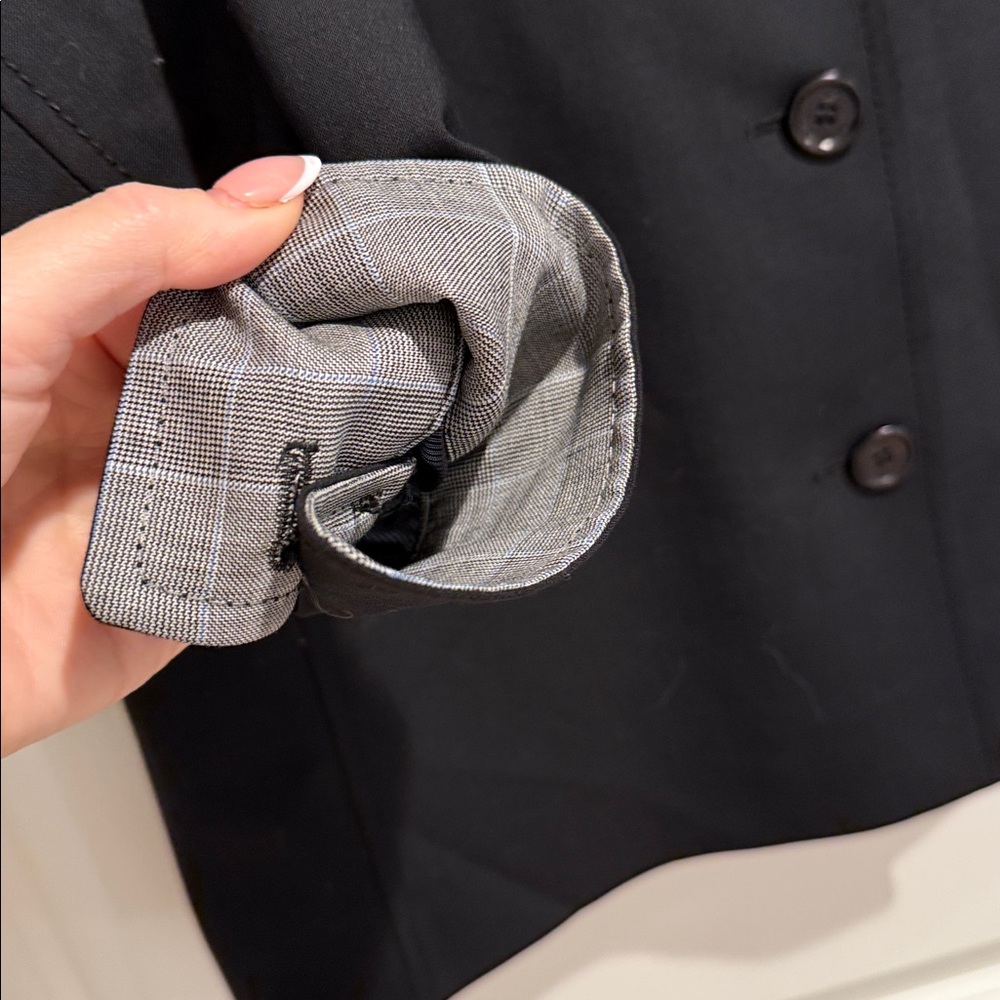 Facconable Wool Shacket Black Button Down Blazer … - image 4